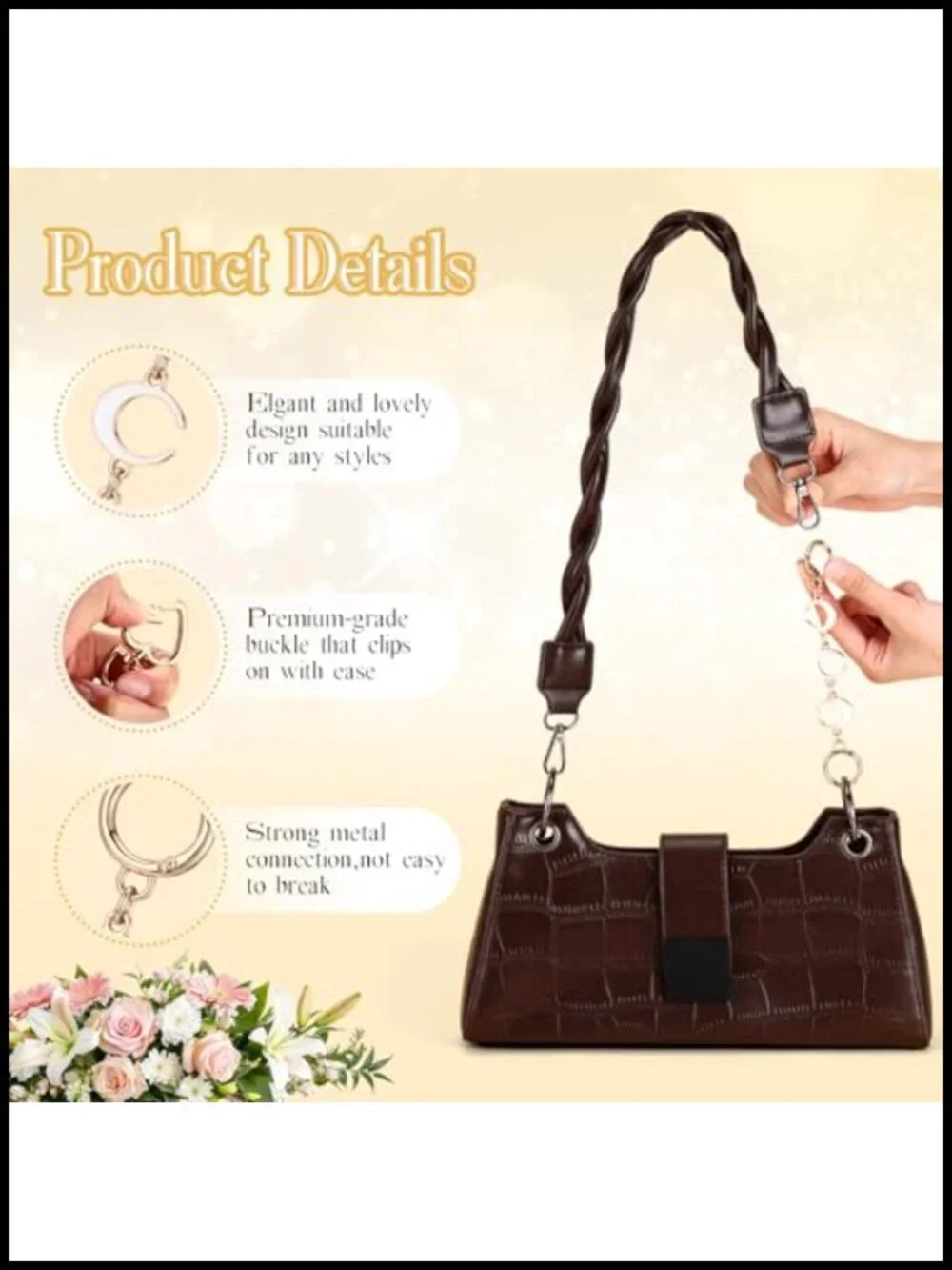 5 Pcs Bag Extender Chain Set with Pear Keychain Purse Charm Accessories